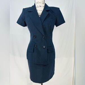 Vintage All That Jazz Skirt & Blazer Pinstriped 5/6 Y2K Dark Academia Clueless